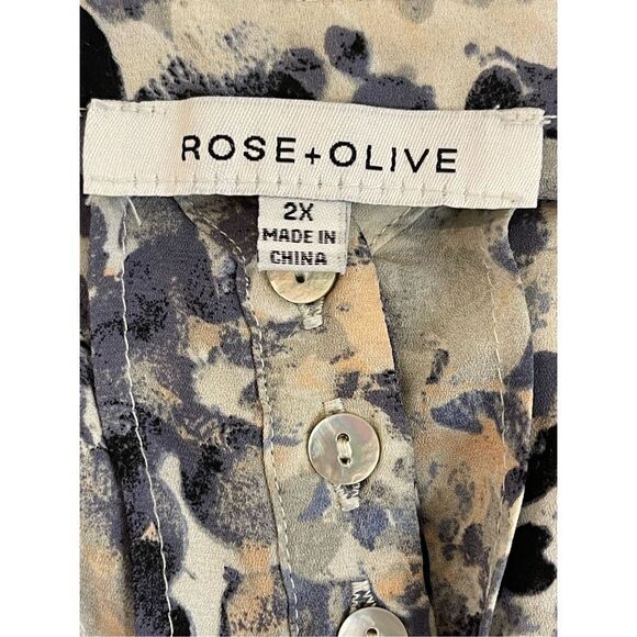 Rose + Olive women’s bundle lot blouse size 2X green and blue - Picture 13 of 13